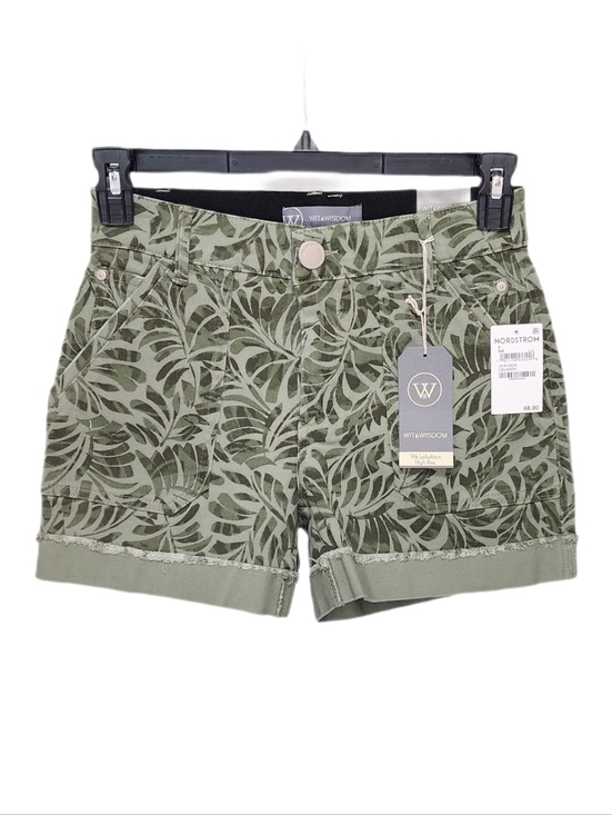 Wit & Wisdom Pants - Wit & Wisdom Leaf Print Pacth Pockets 4.5" Twill Shorts High Rise Ab Solution 4